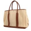 Shopping bag Hermès  Garden in tela beige e pelle marrone - 00pp thumbnail