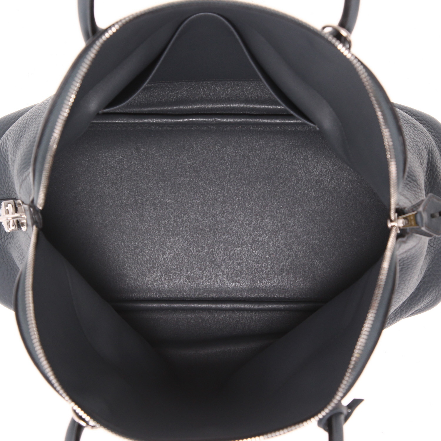 Bolso de mano Hermès  Bolide 35 cm en cuero taurillon clémence Bleu Orage - Detail D3