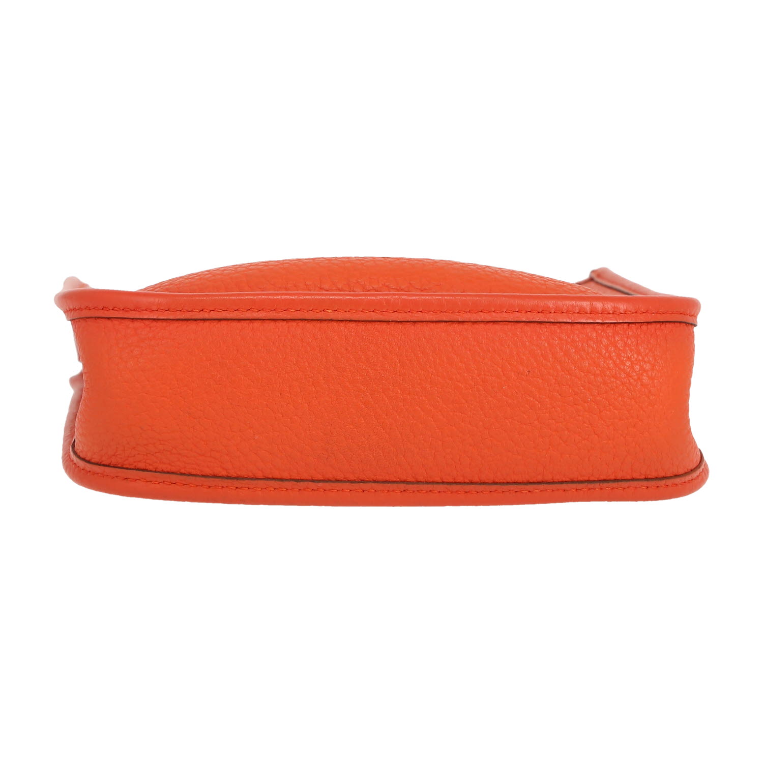 Bolso bandolera Hermès  Mini Evelyne en cuero taurillon clémence naranja Feu - Detail D1