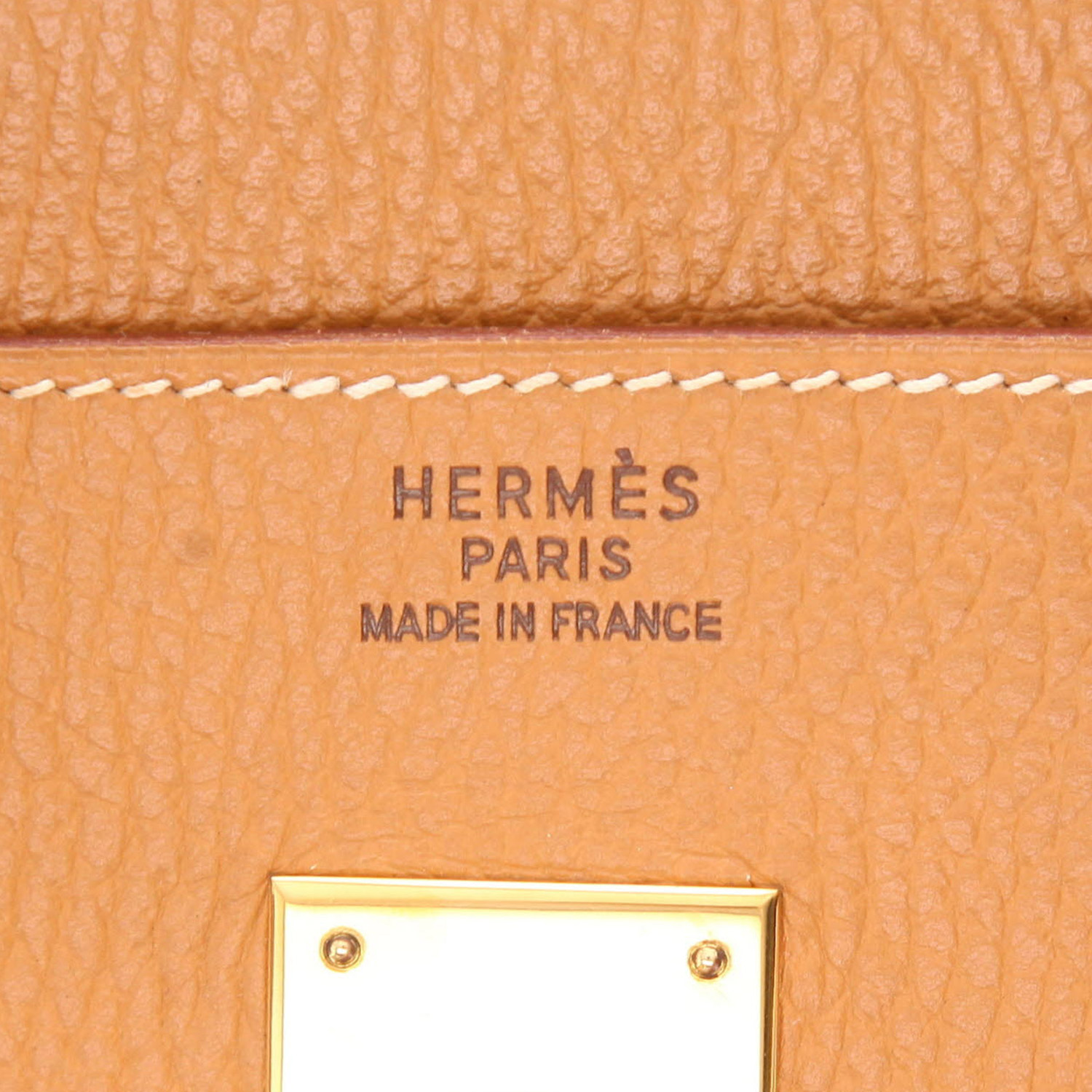 Hermès  Birkin 35 cm handbag  in gold Ardenne leather - Detail D2