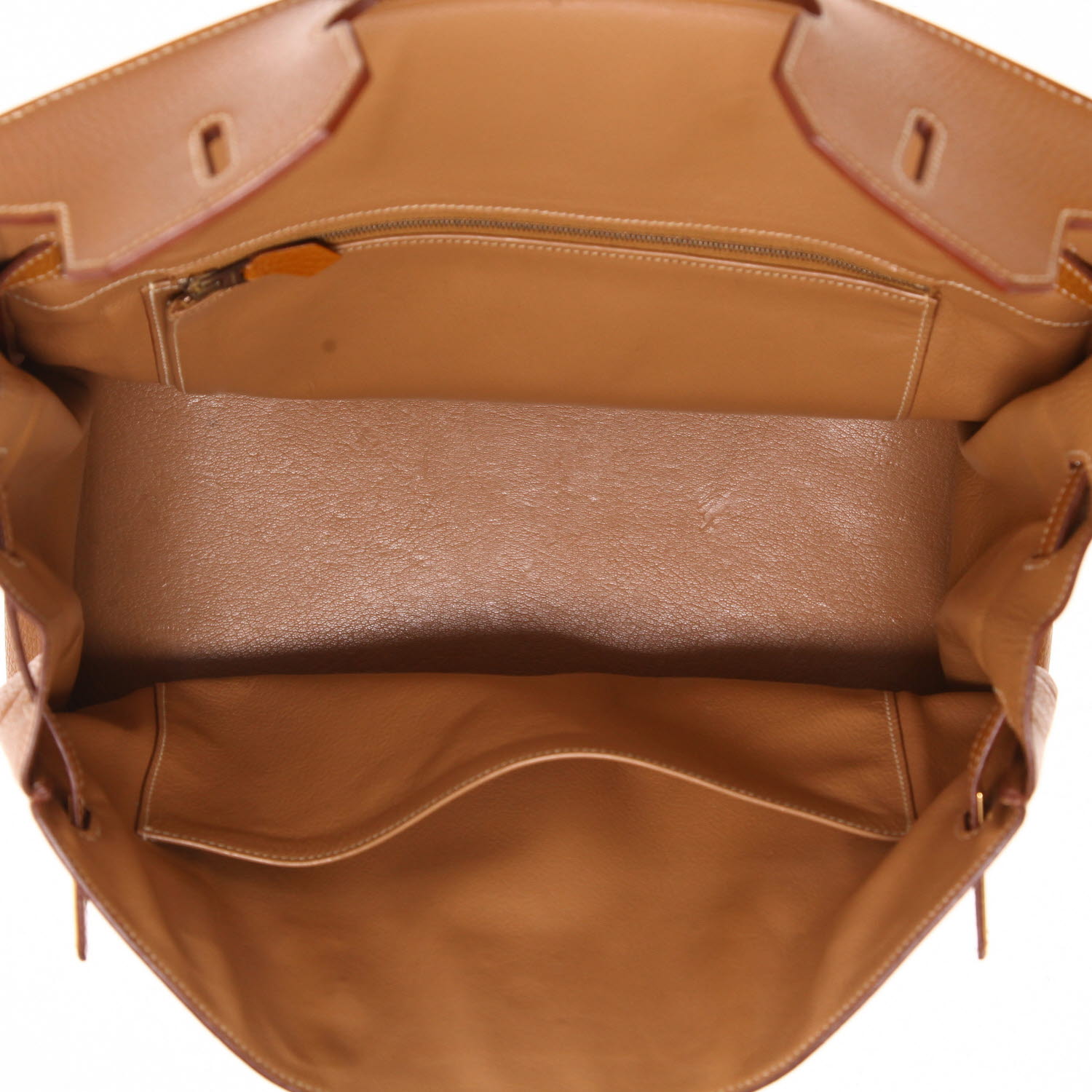 Bolso de mano Hermès  Birkin 35 cm en cuero Ardenne color oro - Detail D3