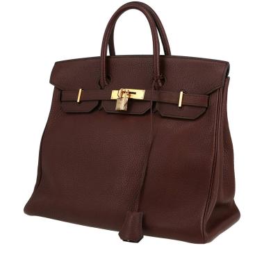 Bolso de mano Hermès  Haut à Courroies en cuero Ardenne marrón