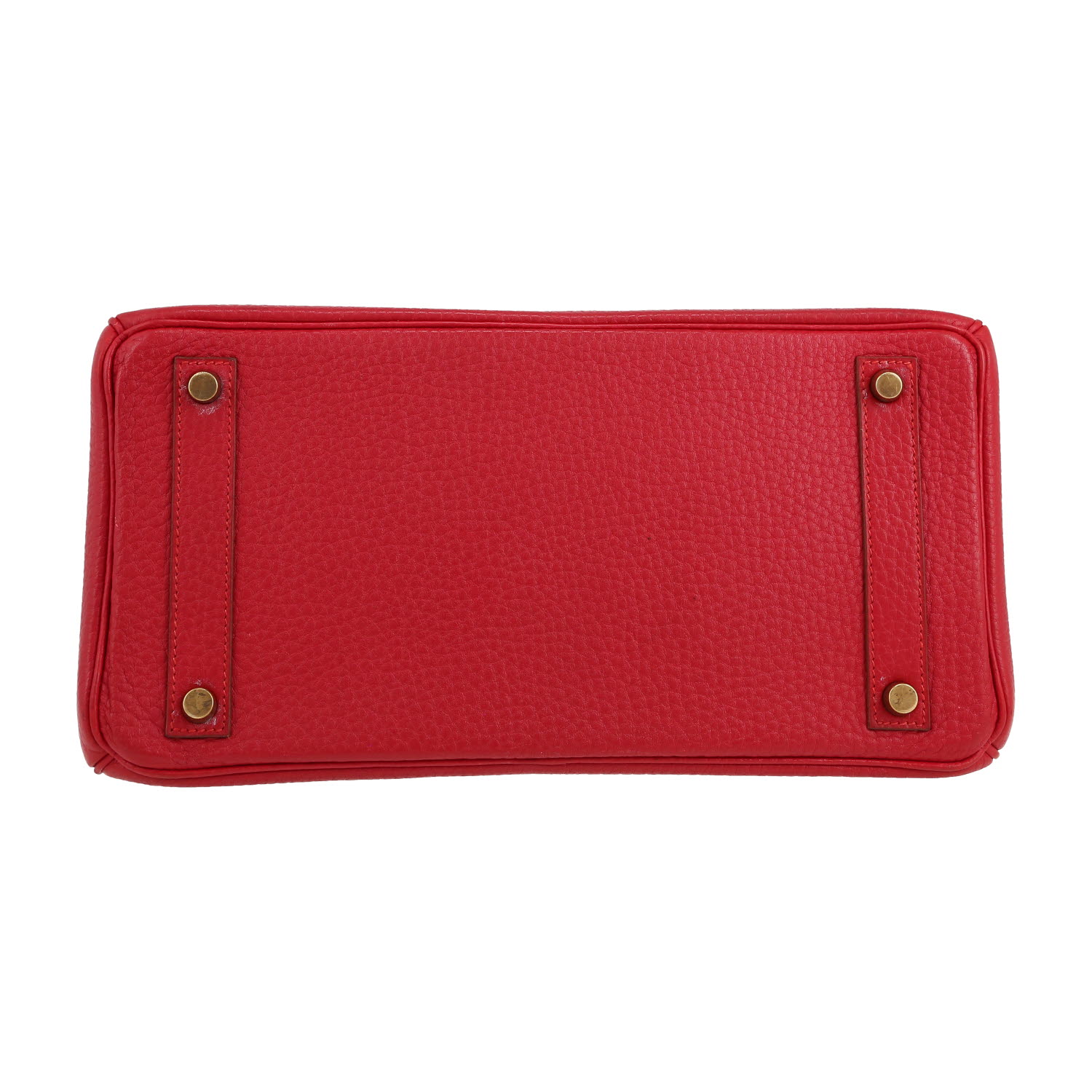 Hermès  Haut à Courroies handbag  in red Vif Ardenne leather - Detail D1