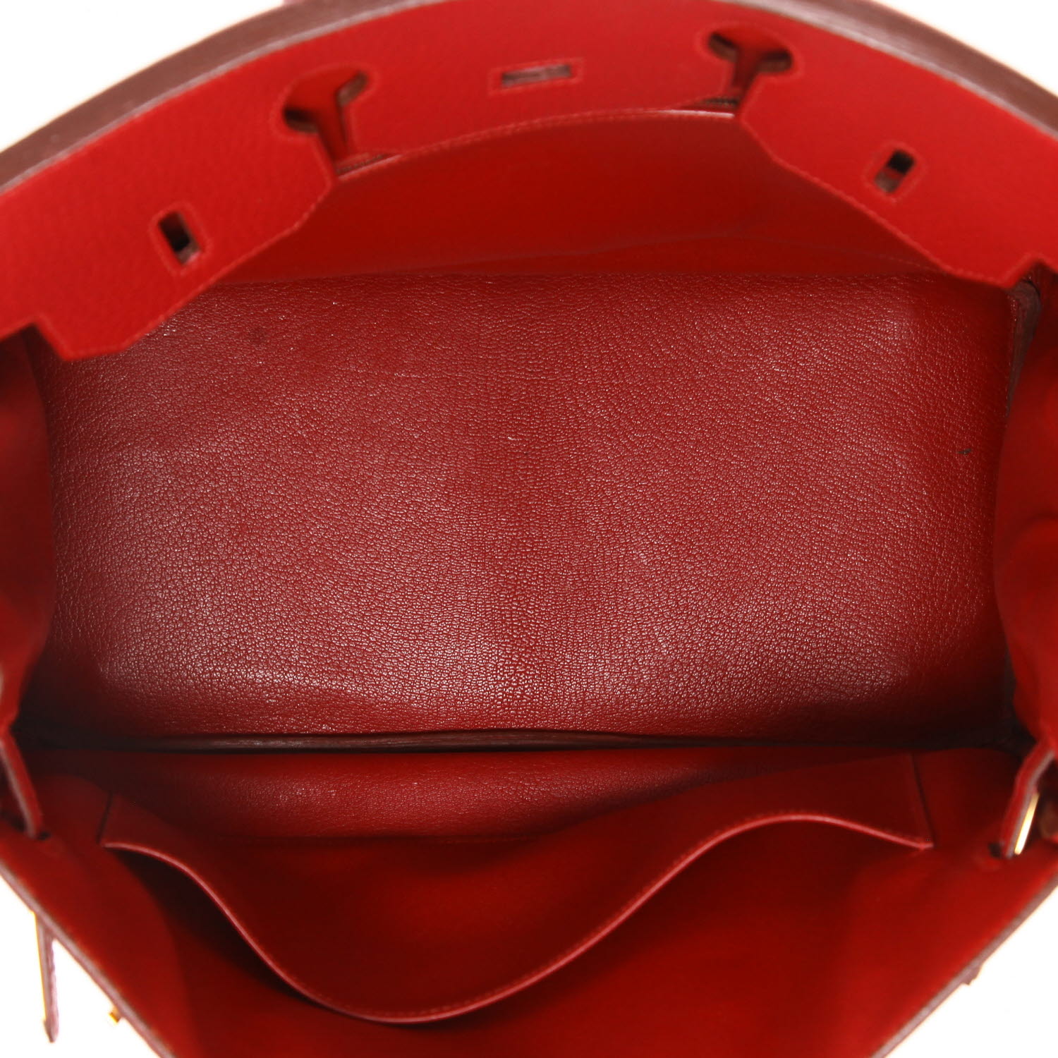 Bolso de mano Hermès  Haut à Courroies en cuero Ardenne rojo Vif - Detail D3