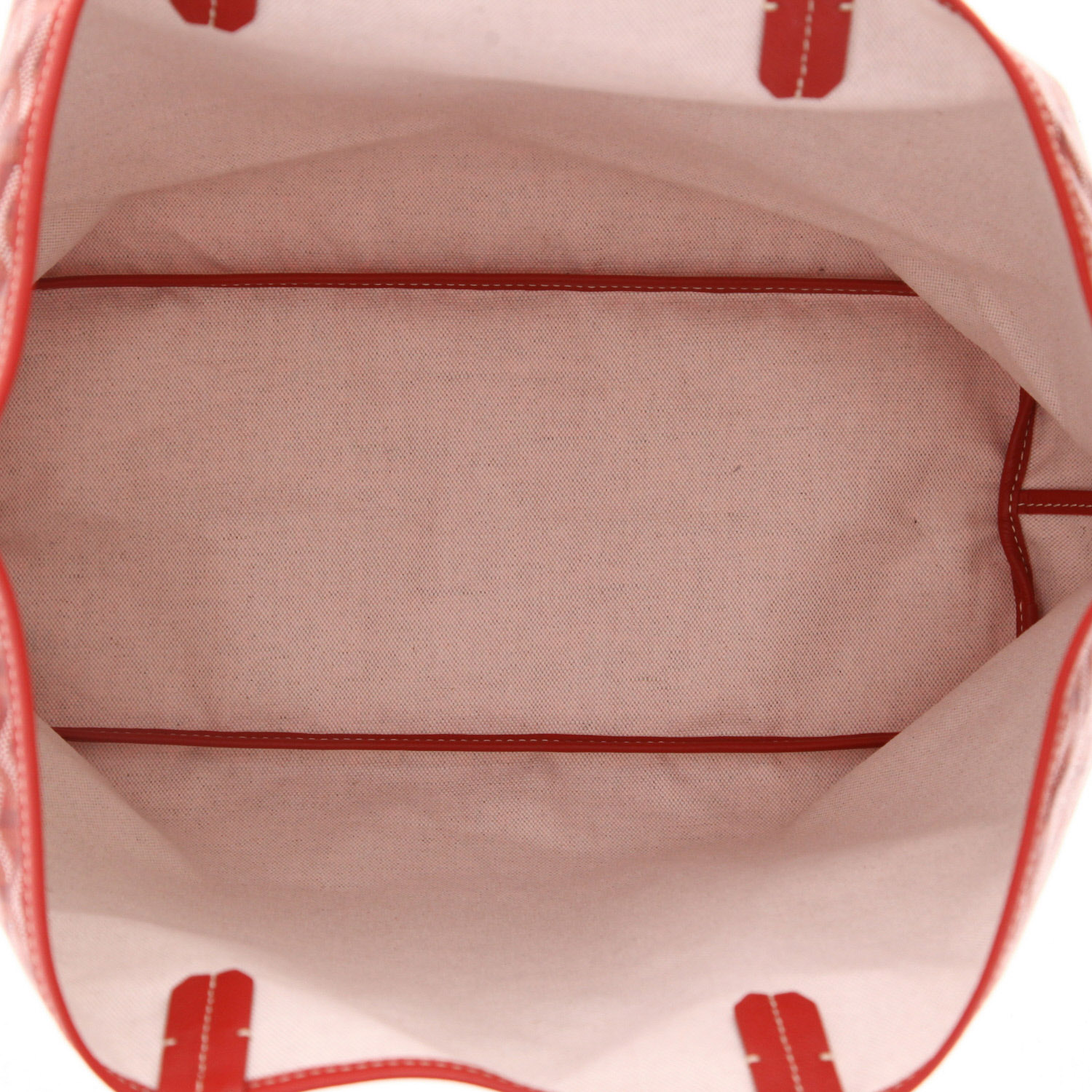 Sac cabas Goyard  Saint-Louis en toile Goyardine rouge et cuir rouge - Detail D3