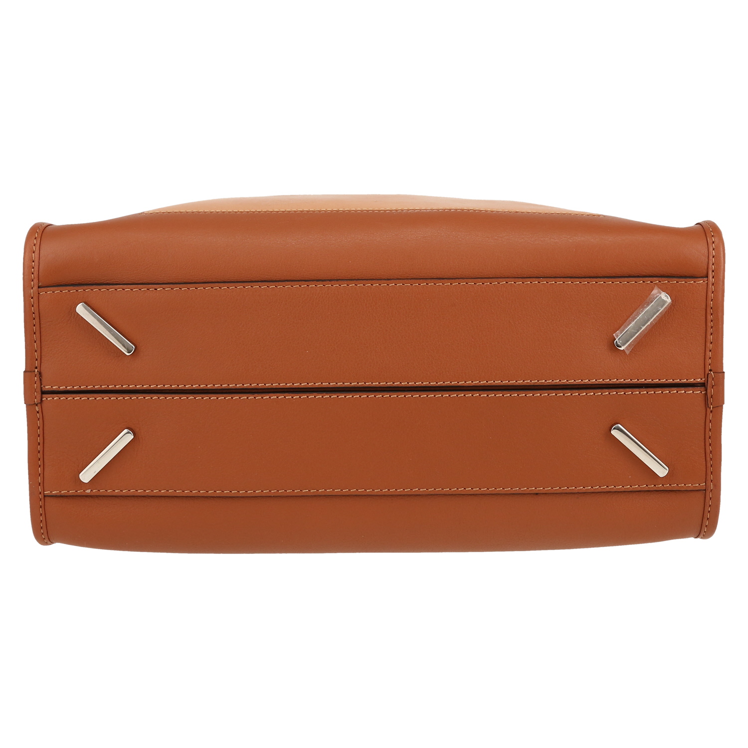 Bolso de mano Loewe  Amazona en cuero color oro y Veau velours marrón - Detail D1