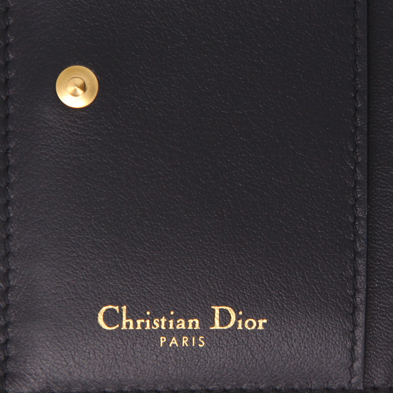 Portefeuille Christian Dior   en toile monogram Oblique bleu-marine et cuir bleu-marine - Detail D2
