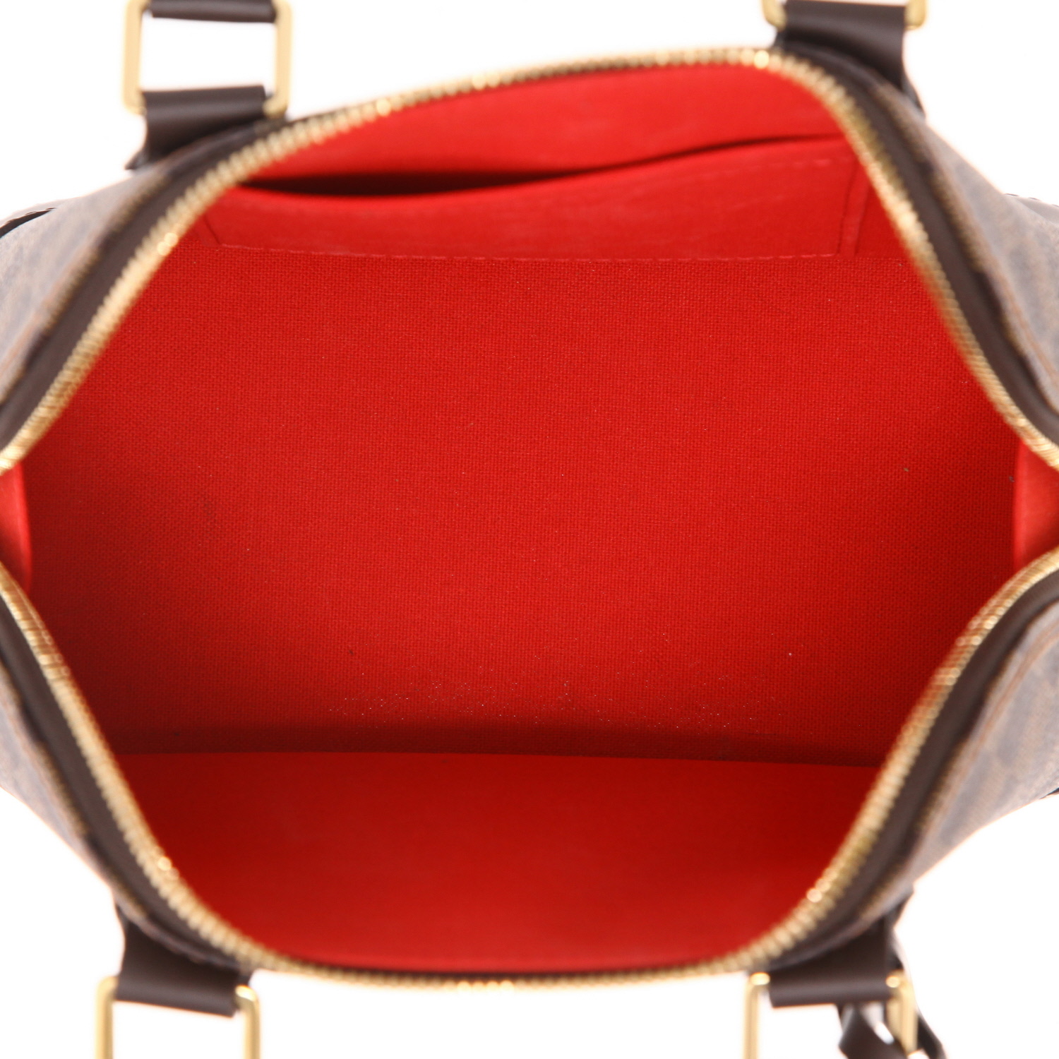 Borsa Louis Vuitton  Alma BB in tela a scacchi ebana e pelle marrone - Detail D3