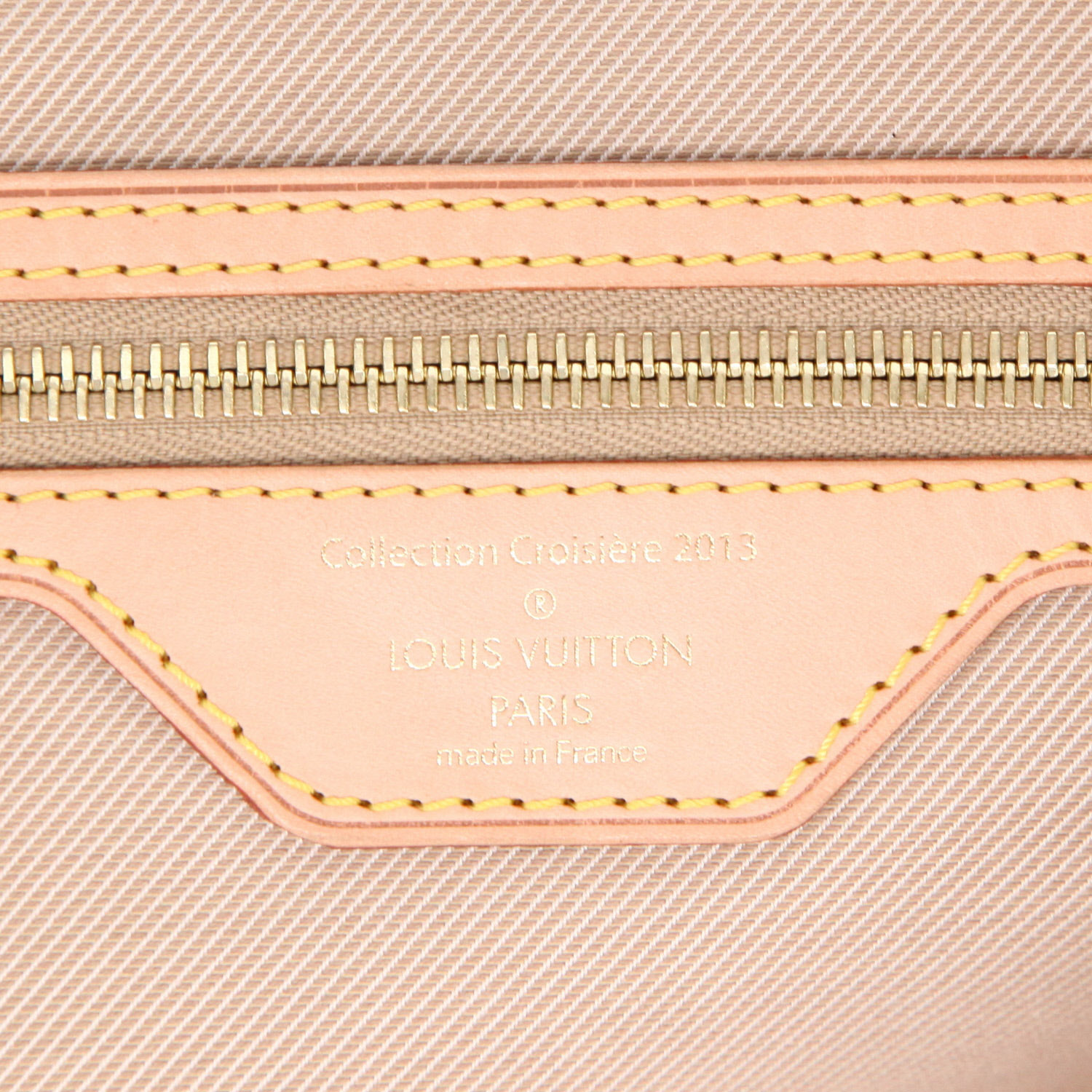 Bolso Cabás Louis Vuitton  Neverfull en lona Monogram beige y cuero natural - Detail D2