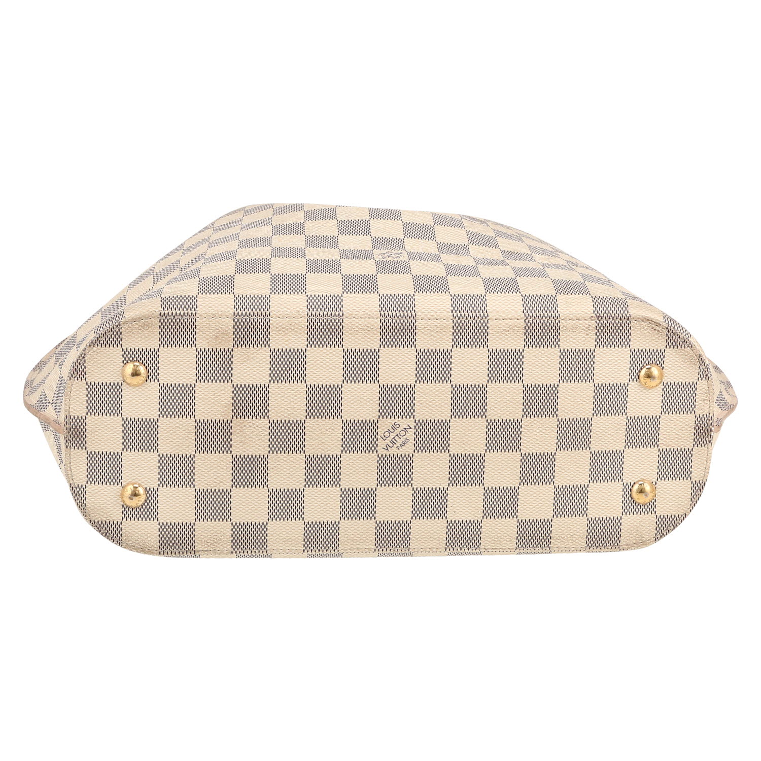 Louis Vuitton  Girolata handbag  in azur damier canvas  and natural leather - Detail D1