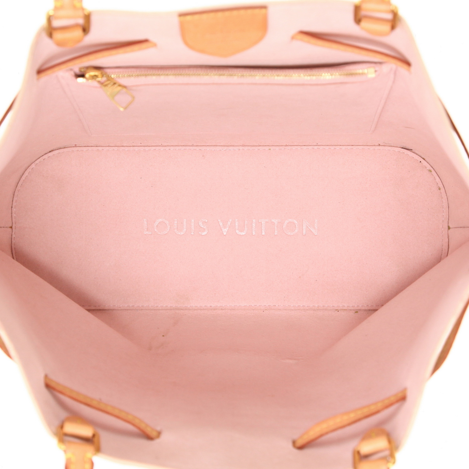 Louis Vuitton  Girolata handbag  in azur damier canvas  and natural leather - Detail D3