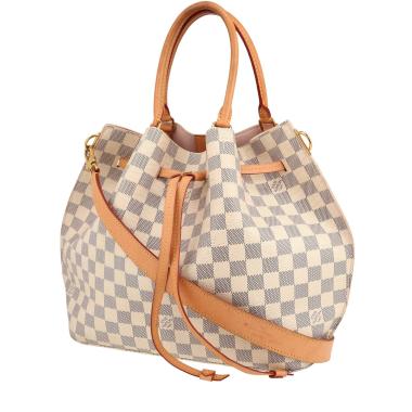 Louis Vuitton  Girolata handbag  in azur damier canvas  and natural leather