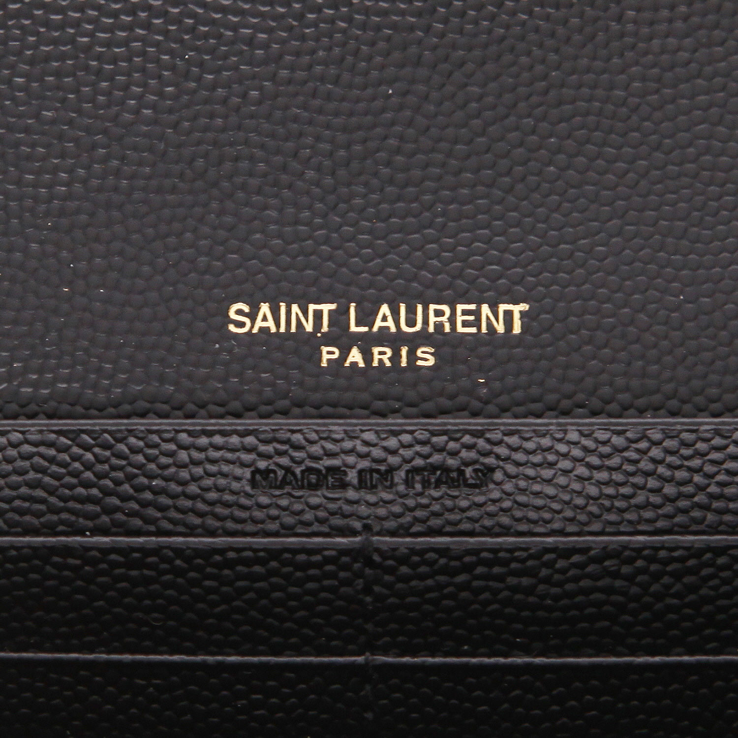 Portefeuille Saint Laurent   en cuir grainé noir - Detail D2