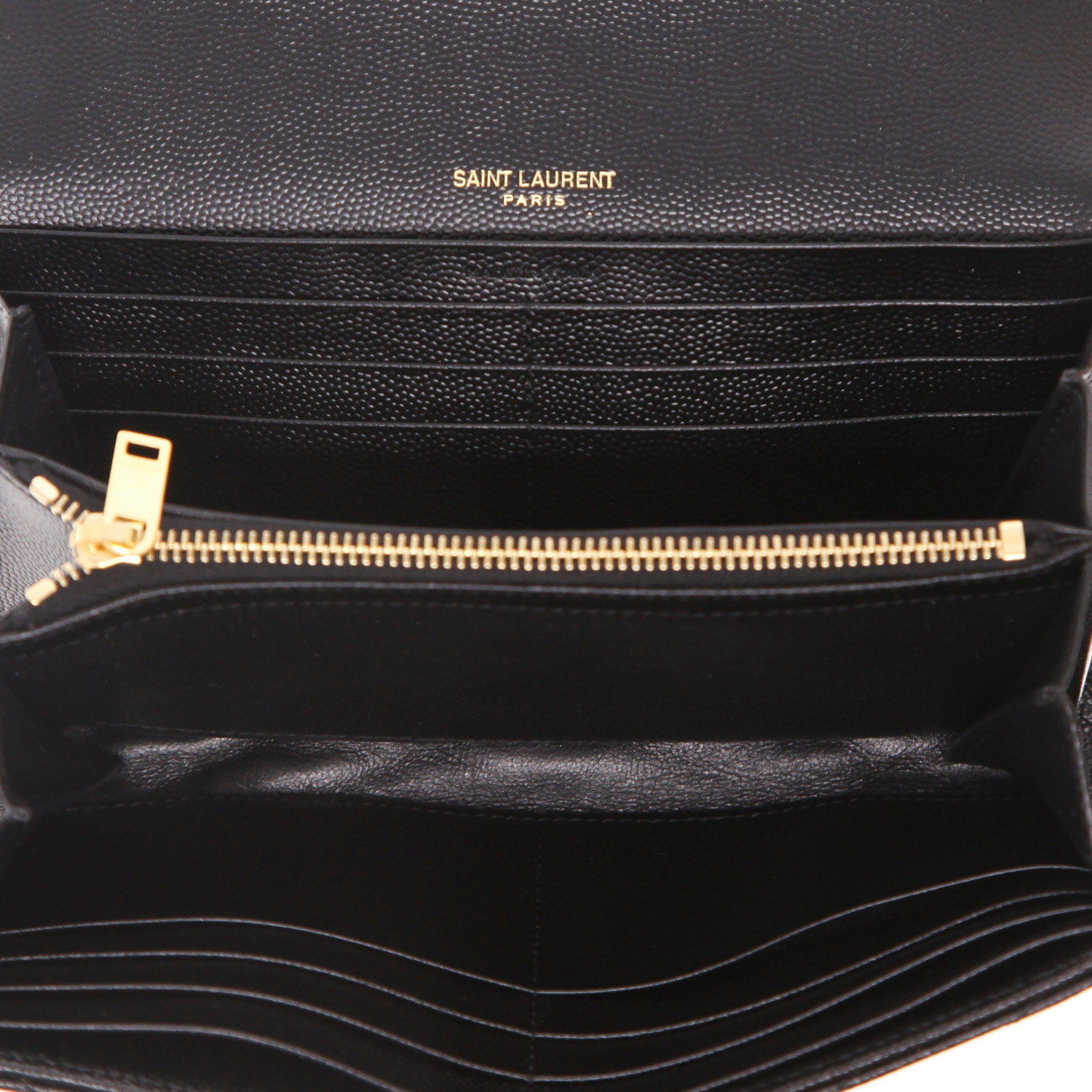 Saint Laurent   wallet  in black grained leather - Detail D3