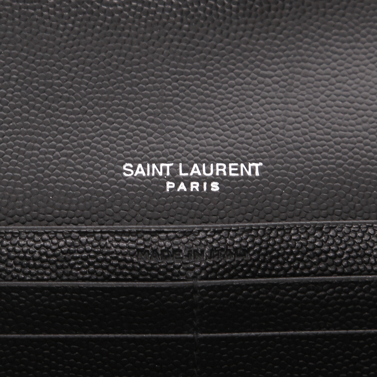 Portefeuille Saint Laurent   en cuir grainé noir - Detail D2
