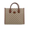 Shopping bag Gucci  Suprême GG modello piccolo  in tela "sûpreme GG" beige e pelle marrone - 360 thumbnail