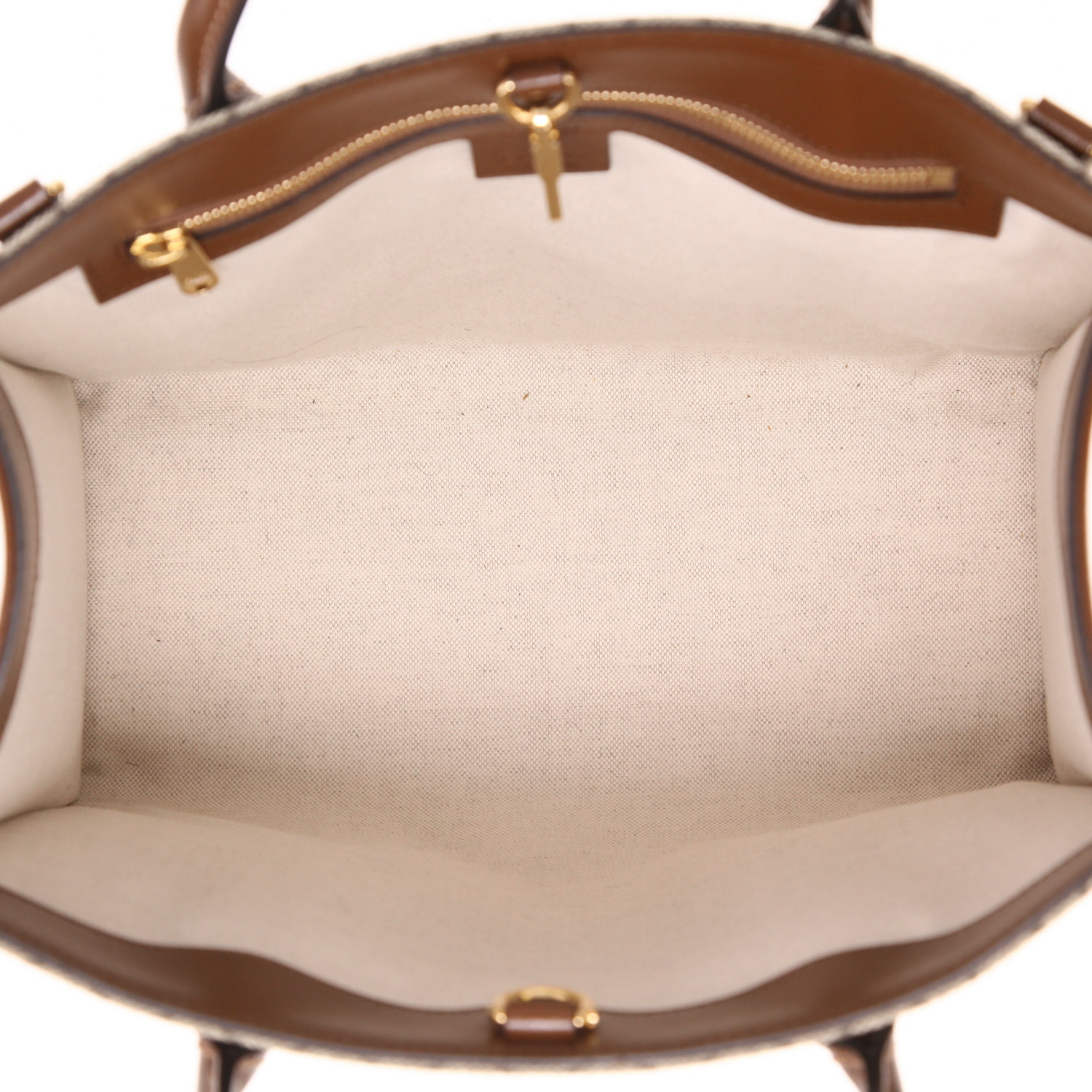 Sac cabas Gucci  Suprême GG petit modèle  en toile sûpreme GG beige et cuir marron - Detail D3