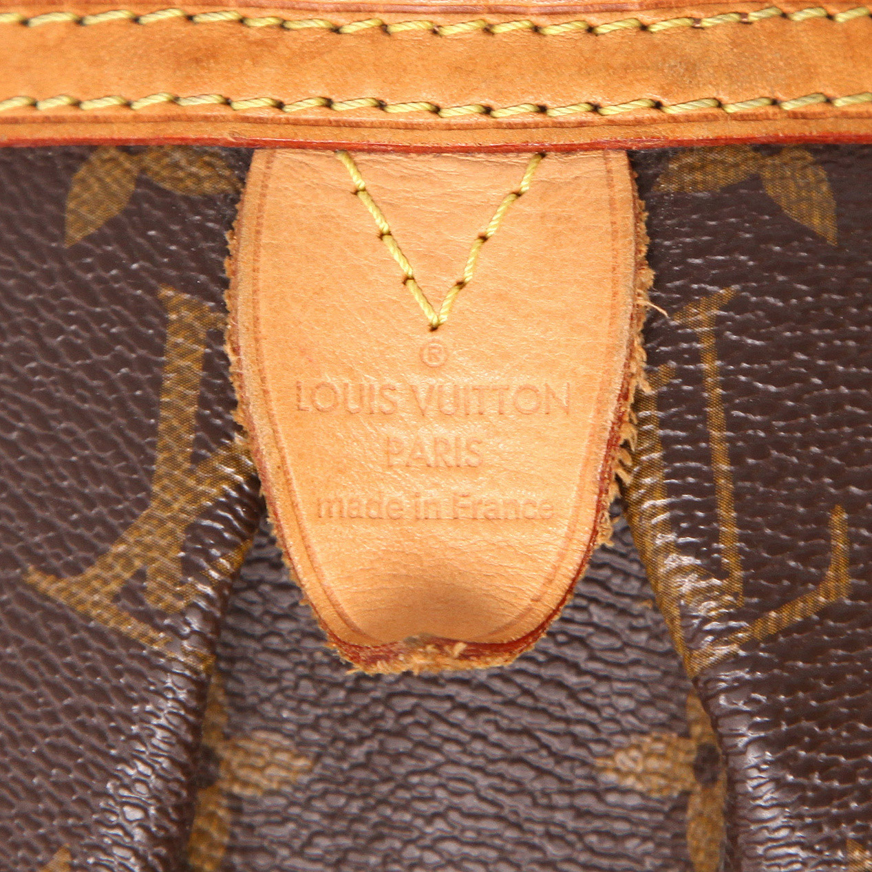 Sac à main Louis Vuitton  Montorgueil en toile monogram marron et cuir naturel - Detail D2