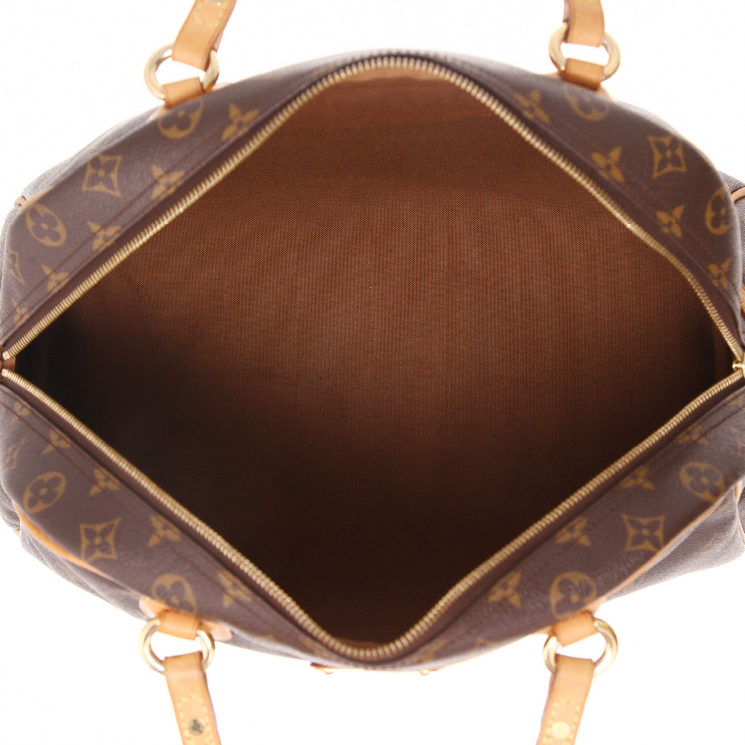 Sac à main Louis Vuitton  Montorgueil en toile monogram marron et cuir naturel - Detail D3