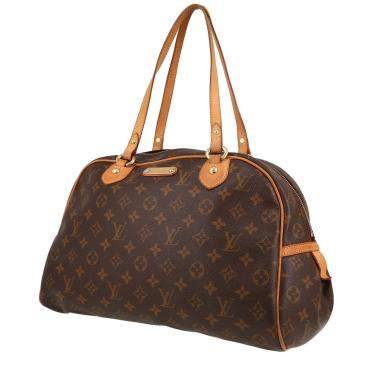 Louis Vuitton  Montorgueil handbag  in brown monogram canvas  and natural leather