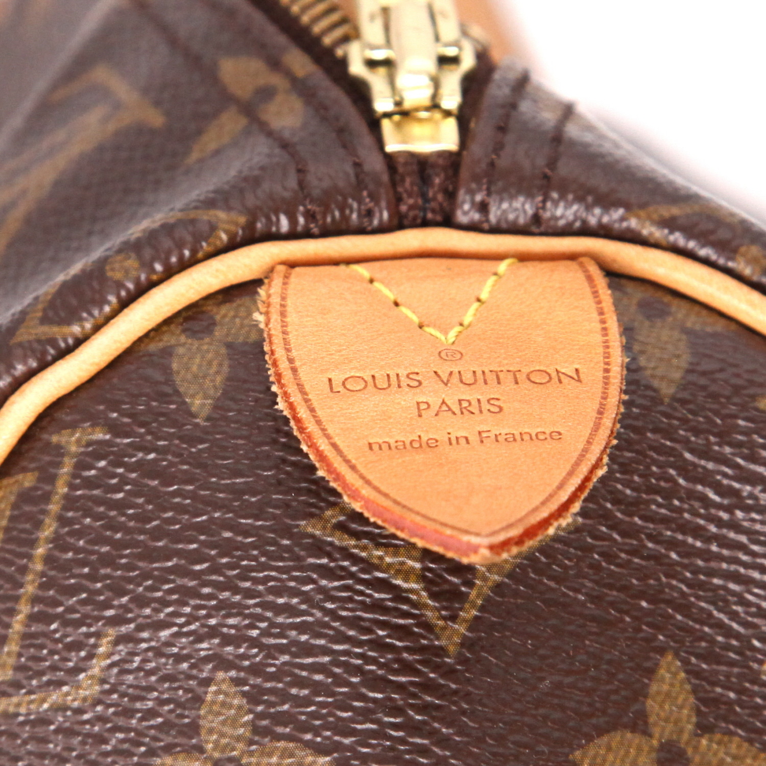Sac à main Louis Vuitton  Speedy 40 en toile monogram marron et cuir naturel - Detail D2