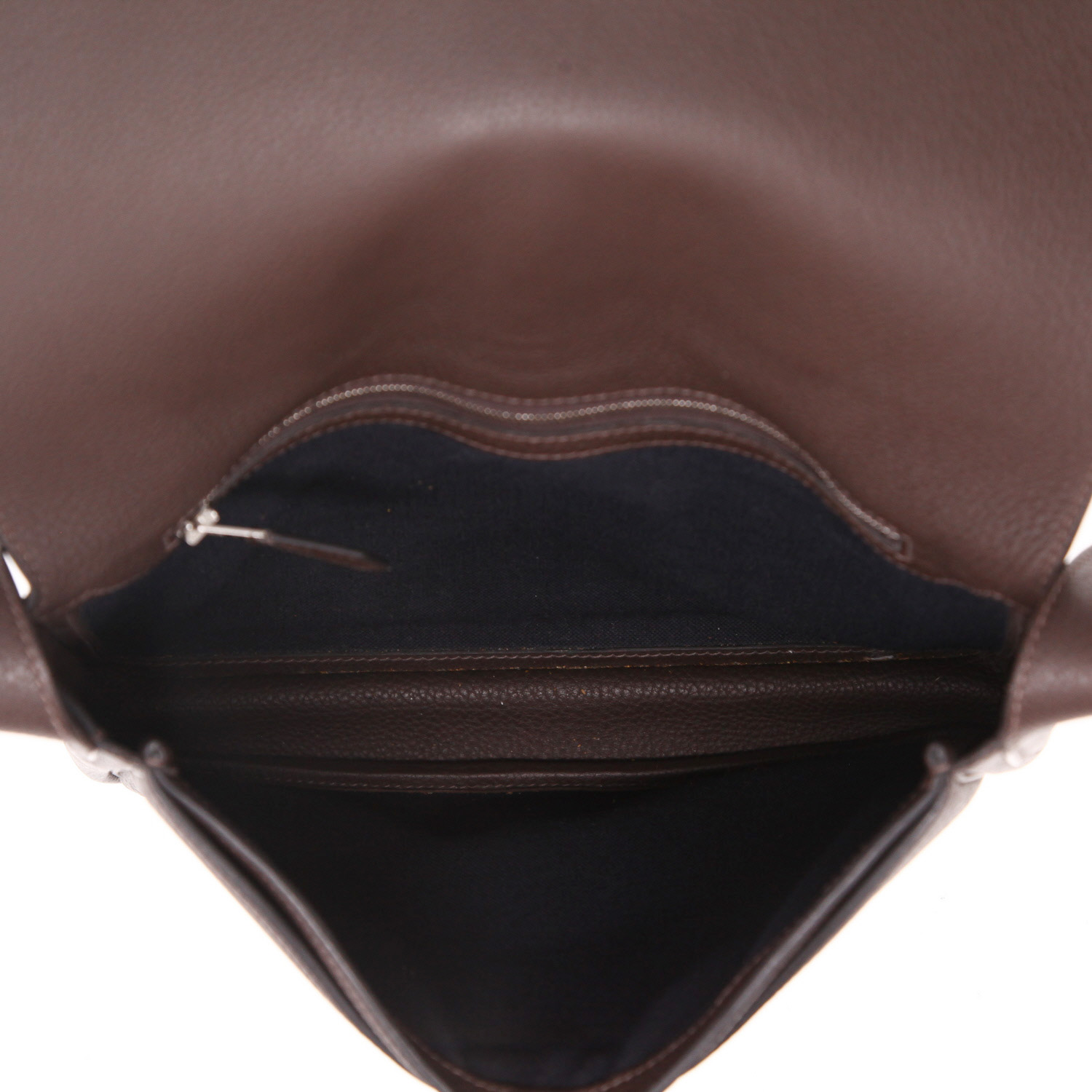 Sac bandoulière Hermès  Steve Light en cuir togo marron - Detail D3