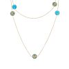 Dior Rose des vents long necklace in yellow gold, turquoise and diamonds - 00pp thumbnail