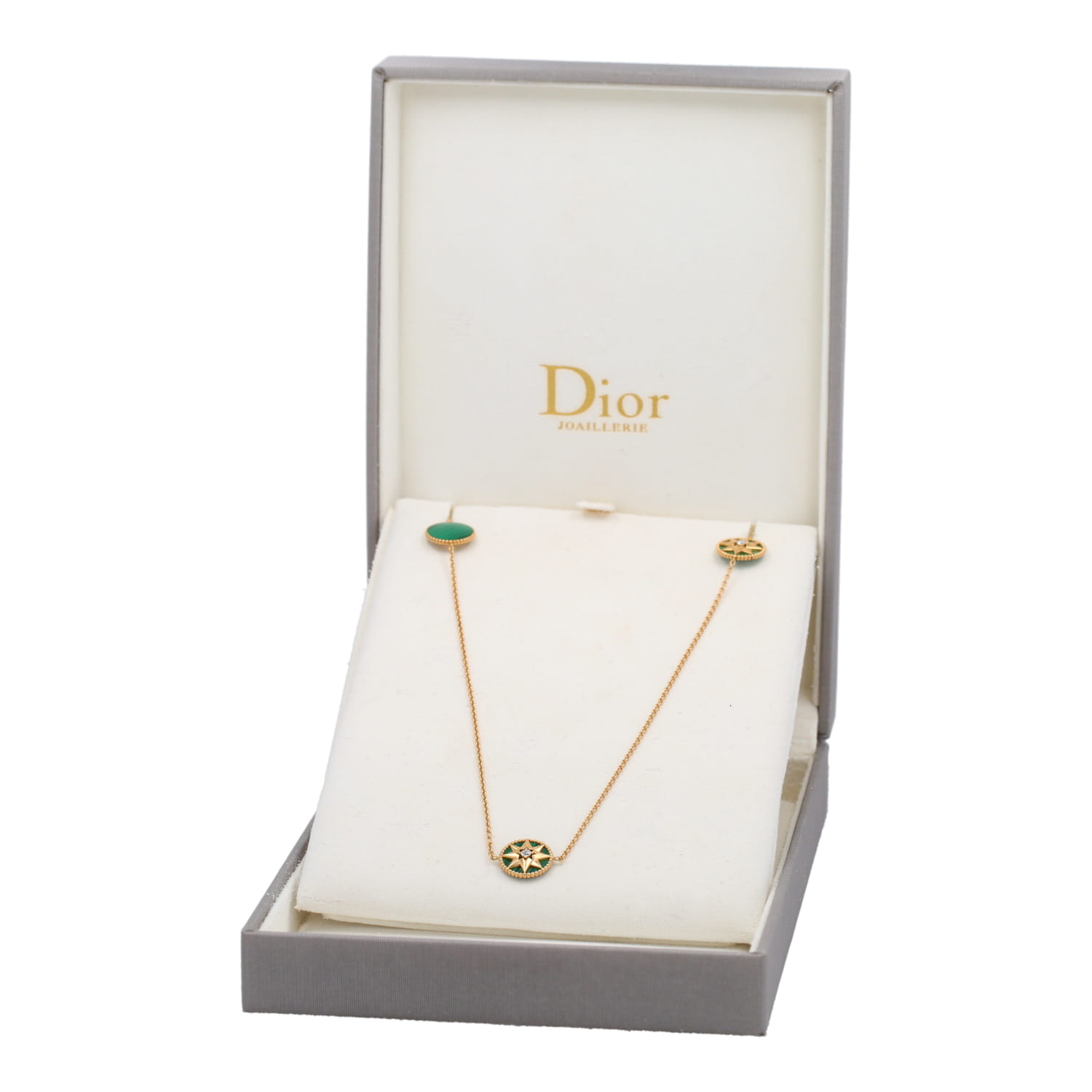 Sautoir Dior Rose des vents en or jaune,  malachite et diamants - Detail D3