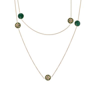Collana lunga Dior Rose des vents in oro giallo,  malaquita e diamanti