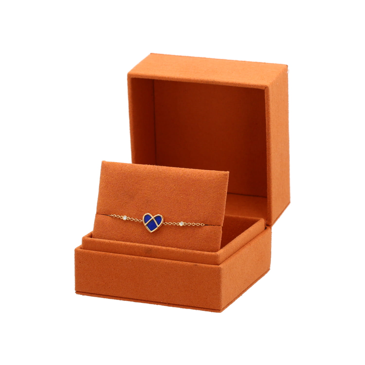 Poiray L'Attrape Coeur bracelet in yellow gold, lapis-lazuli and diamonds