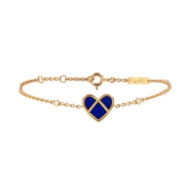 Bracelet Poiray L'Attrape Coeur en or jaune, lapis-lazuli et diamants