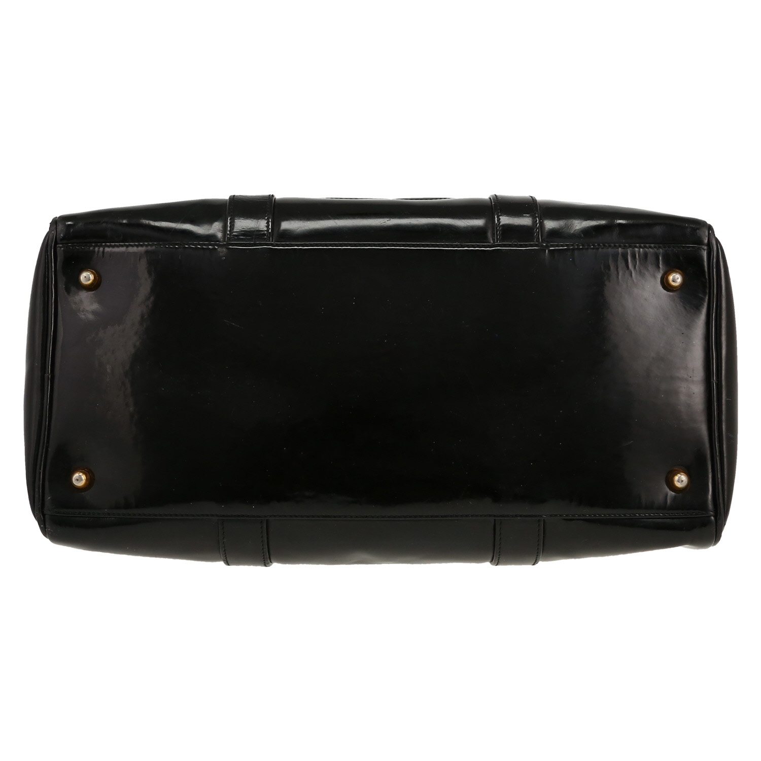 Chanel   handbag  in black patent leather - Detail D1