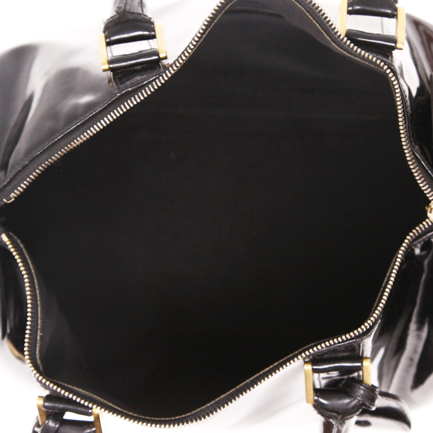 Chanel   handbag  in black patent leather - Detail D3