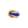 Vintage  ring in yellow gold, lapis-lazuli and diamonds - 00pp thumbnail