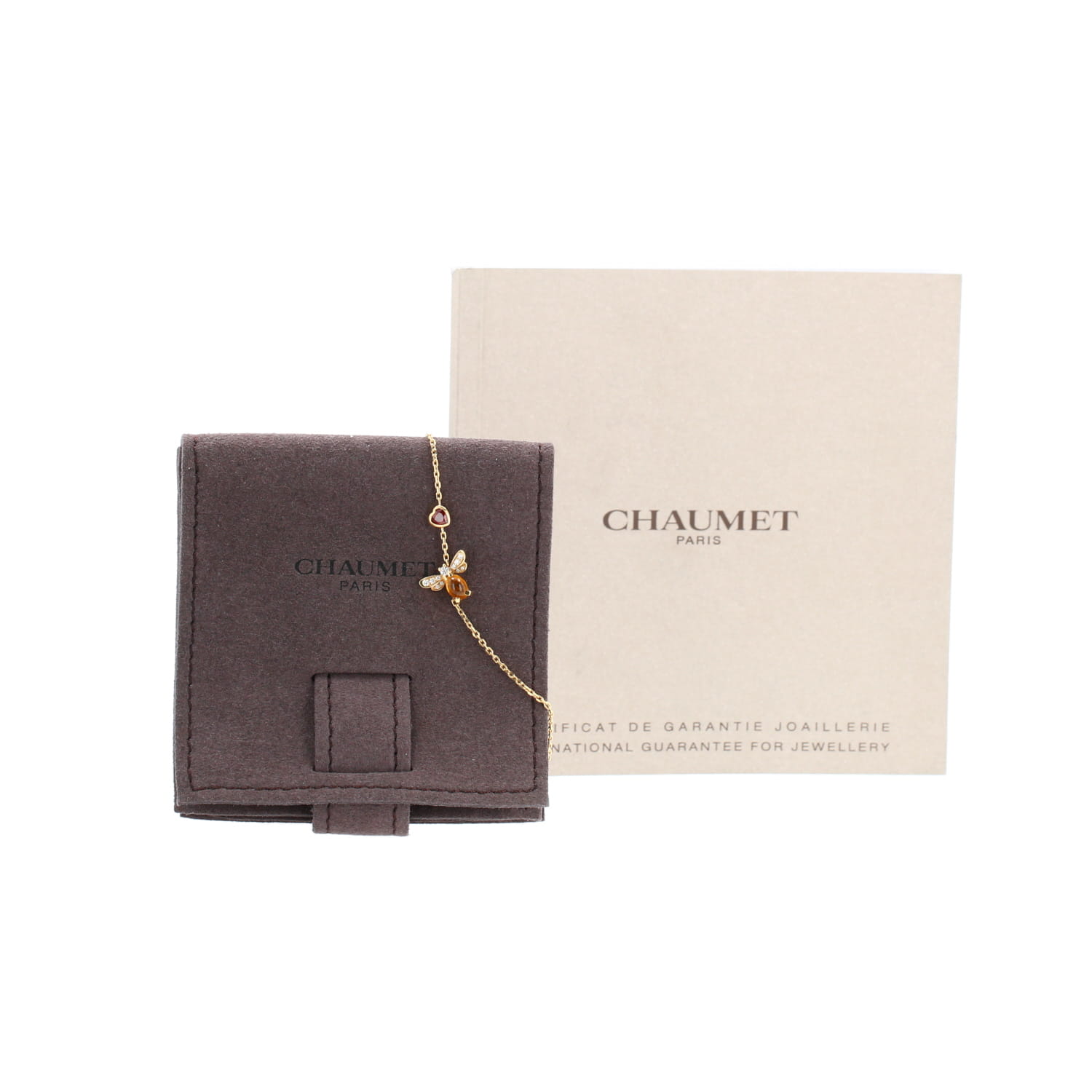 Bracelet Chaumet Bee my Love en or jaune, citrine, diamants et grenat