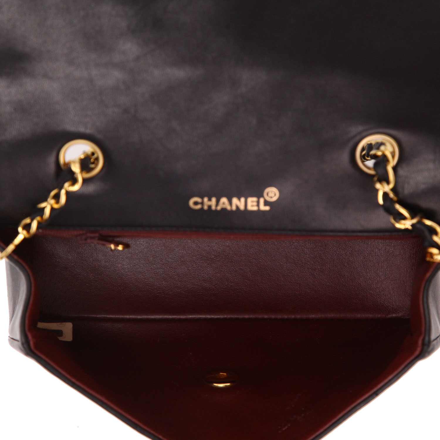 Sac bandoulière Chanel  Vintage en cuir matelassé noir - Detail D3