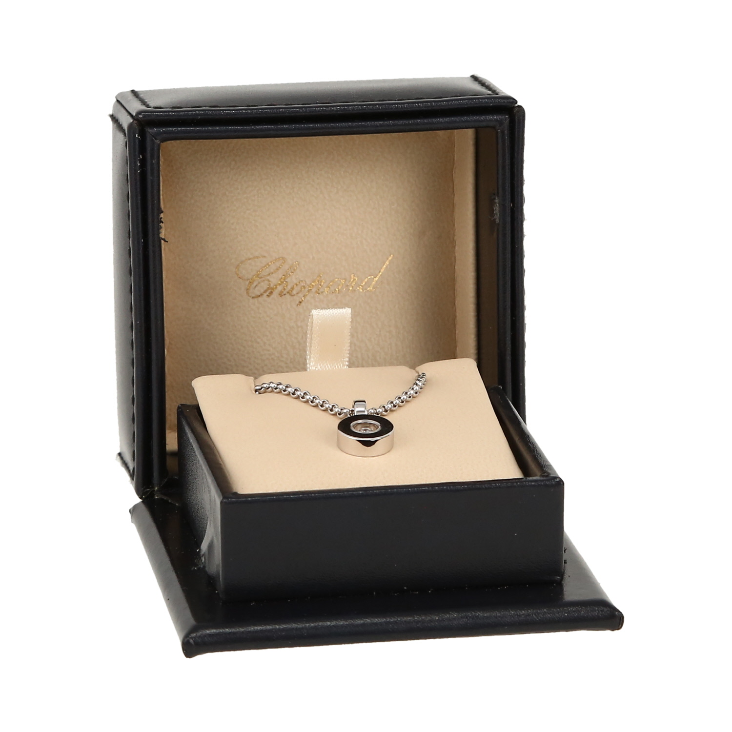 Ciondolo Chopard Happy Diamonds in oro bianco e diamante - Detail D2