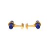 Vintage  pair of cufflinks in yellow gold and lapis-lazuli - 360 thumbnail