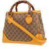 Bolso de mano Gucci  Diana en lona monogram beige y cuero amarillo - 00pp thumbnail
