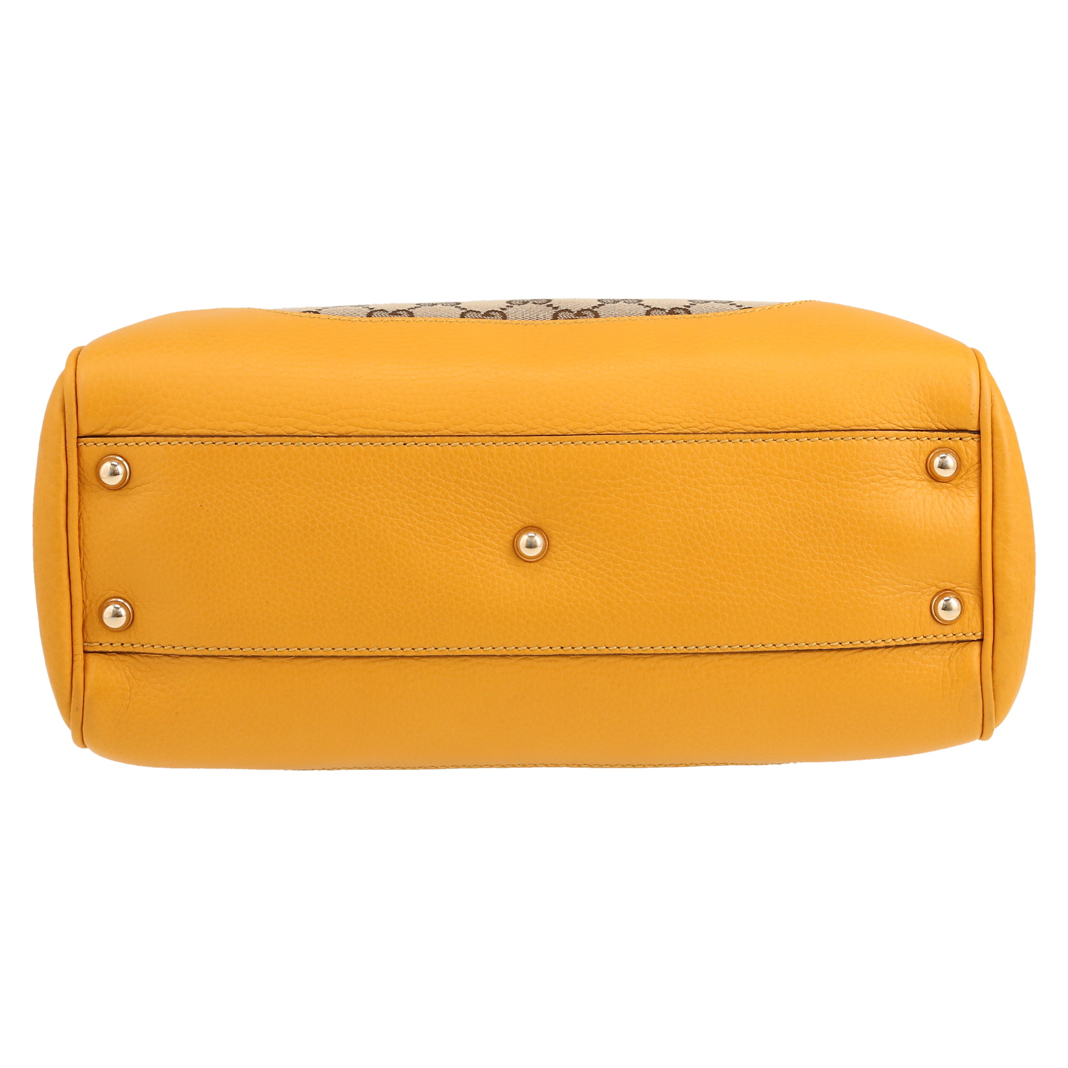 Borsa Gucci  Diana in tela siglata beige e pelle gialla - Detail D1