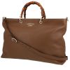 Gucci  Bamboo handbag  in brown grained leather  and bamboo - 00pp thumbnail