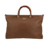 Gucci  Bamboo handbag  in brown grained leather  and bamboo - 360 thumbnail