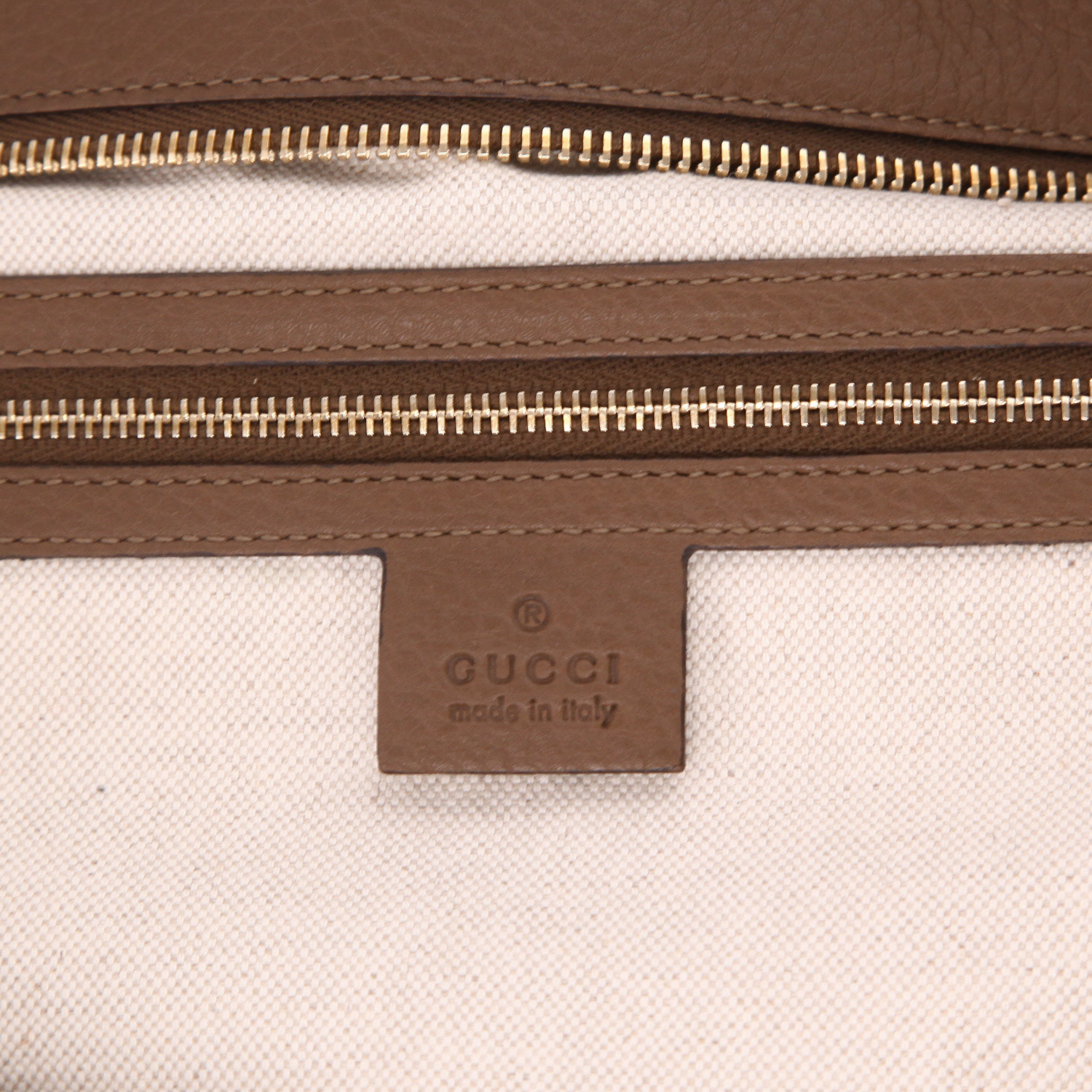 Gucci  Bamboo handbag  in brown grained leather  and bamboo - Detail D2