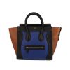 Celine  Luggage Mini handbag  in black, electric blue and brown leather - 360 thumbnail