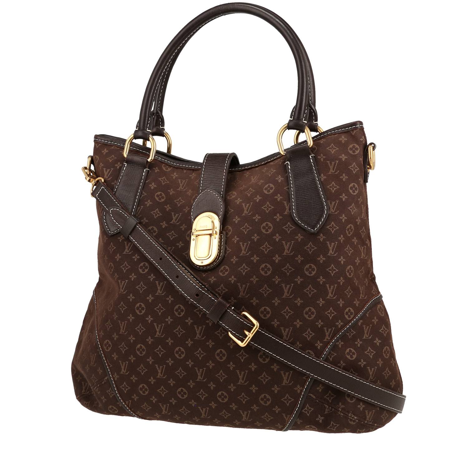 Handbag In Brown Monogram Canvas And Brown Leather