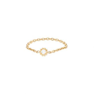 Flexible Dior Mimirose ring in yellow gold and diamondand in diamond