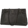 Chanel   shopping bag  in dark grey grained leather - 00pp thumbnail