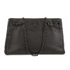 Chanel   shopping bag  in dark grey grained leather - 360 thumbnail