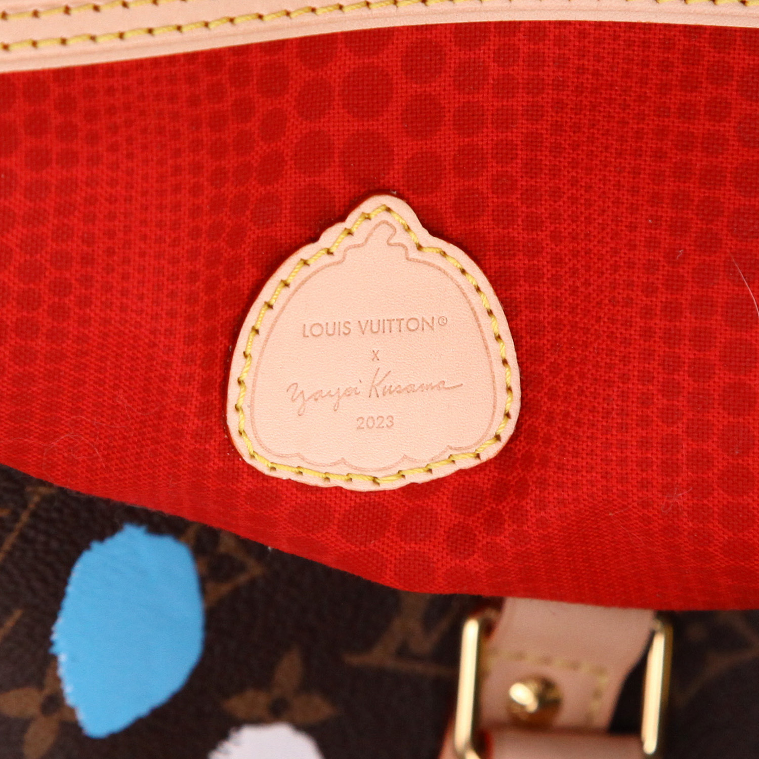 Bolsa de viaje Louis Vuitton  Keepall 45 en lona Monogram marrón y cuero natural - Detail D2