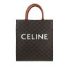 Shopping bag Celine  Vertical in tela "Triomphe" marrone e pelle marrone - 360 thumbnail